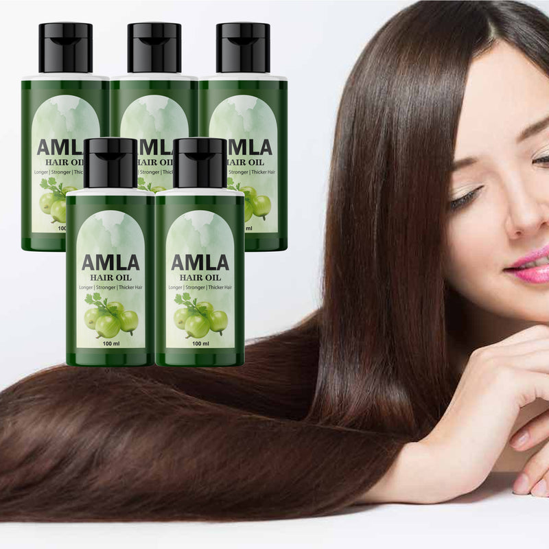 Amla Hair Oil for Long, Strong & Thick Hair – 100ml (Pack of 5)