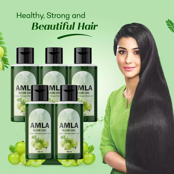 Amla Hair Oil for Long, Strong & Thick Hair – 100ml (Pack of 5)