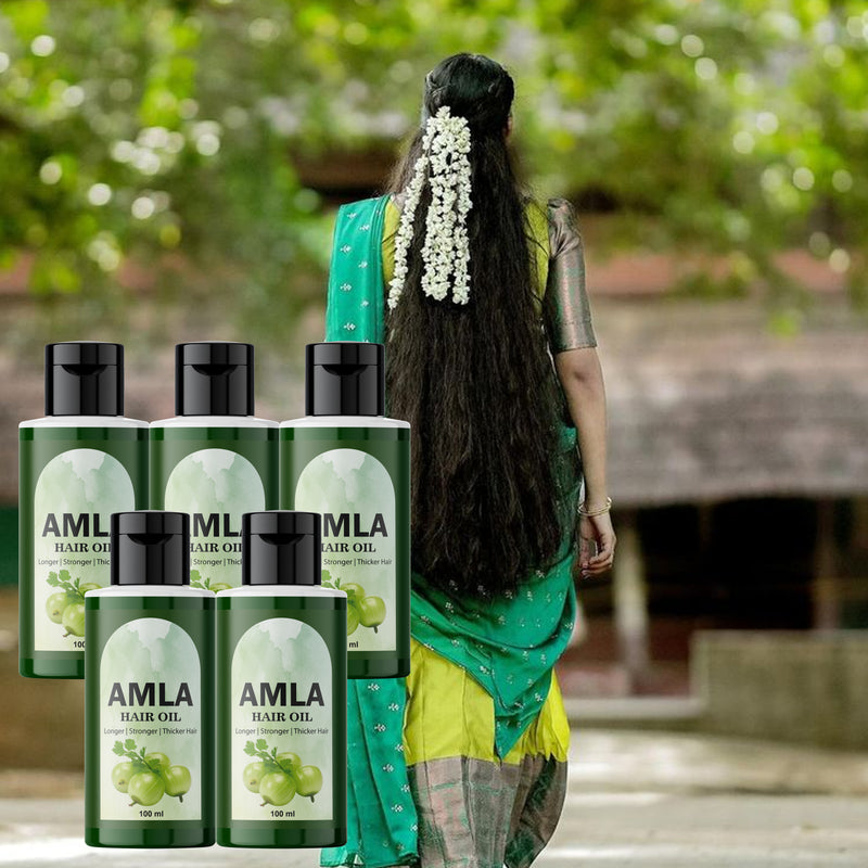 Amla Hair Oil for Long, Strong & Thick Hair – 100ml (Pack of 5)