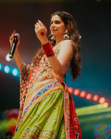 Gujarati Singer Kinjal Dave Heavy Real Mirror Work Ghagra Choli For Navratri