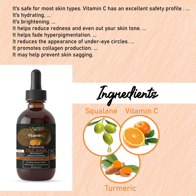 Vitamin C Serum For Glowing Skin | Face Serum added Blueberry Fruit Extract & Hyaluronic Acid | Fades Dark Spots | For Uneven & Dull Skin |Men & Women | 30ml (Pack of 3)